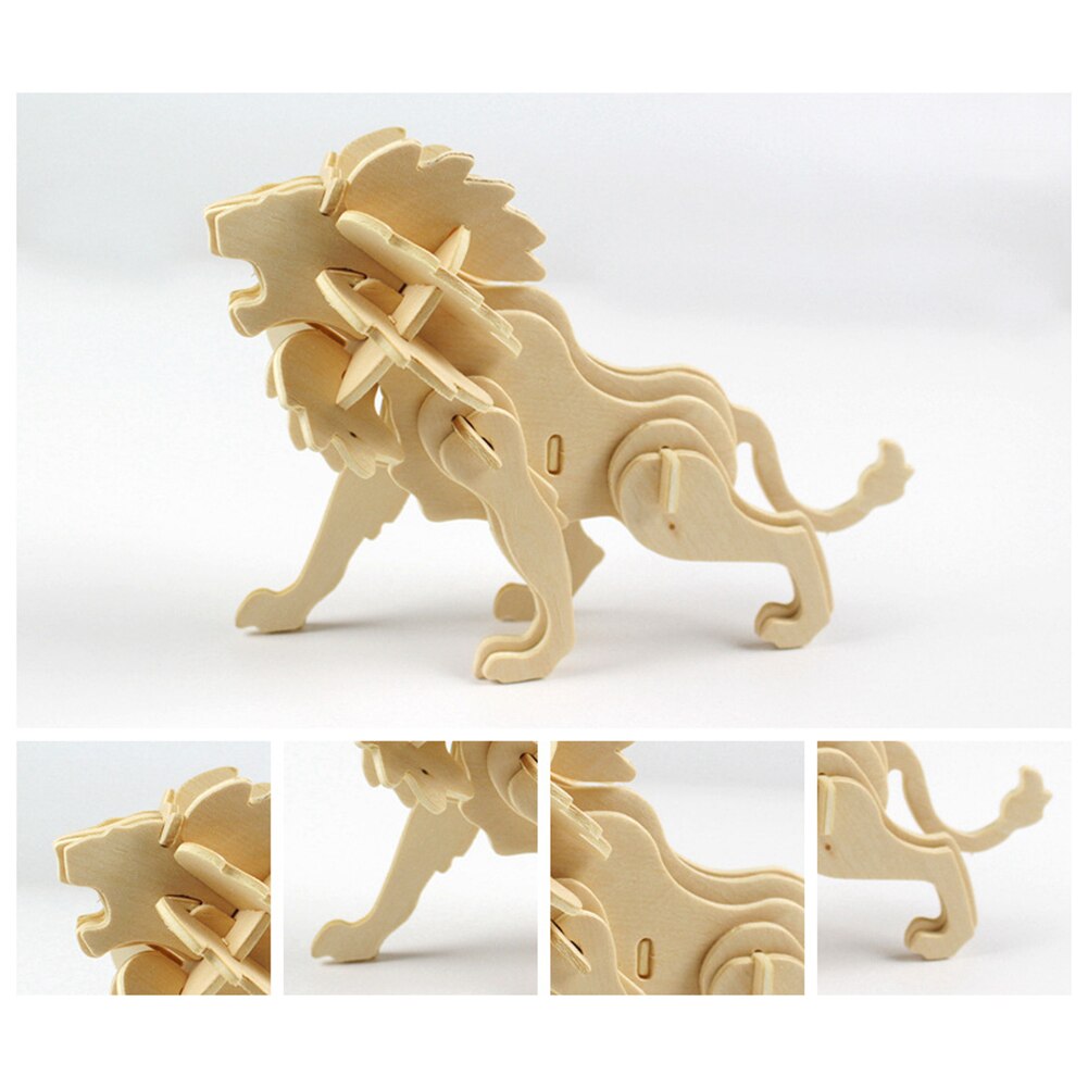 3D Wooden Blank Puzzles DIY Animal Model Crafts Kits Education Kids Toy