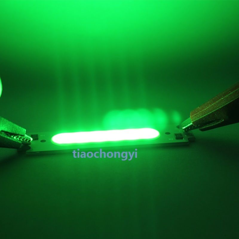 10 stk 2w 12v hvid rød grøn blå cob high power led stripe led lysdiode: Grøn