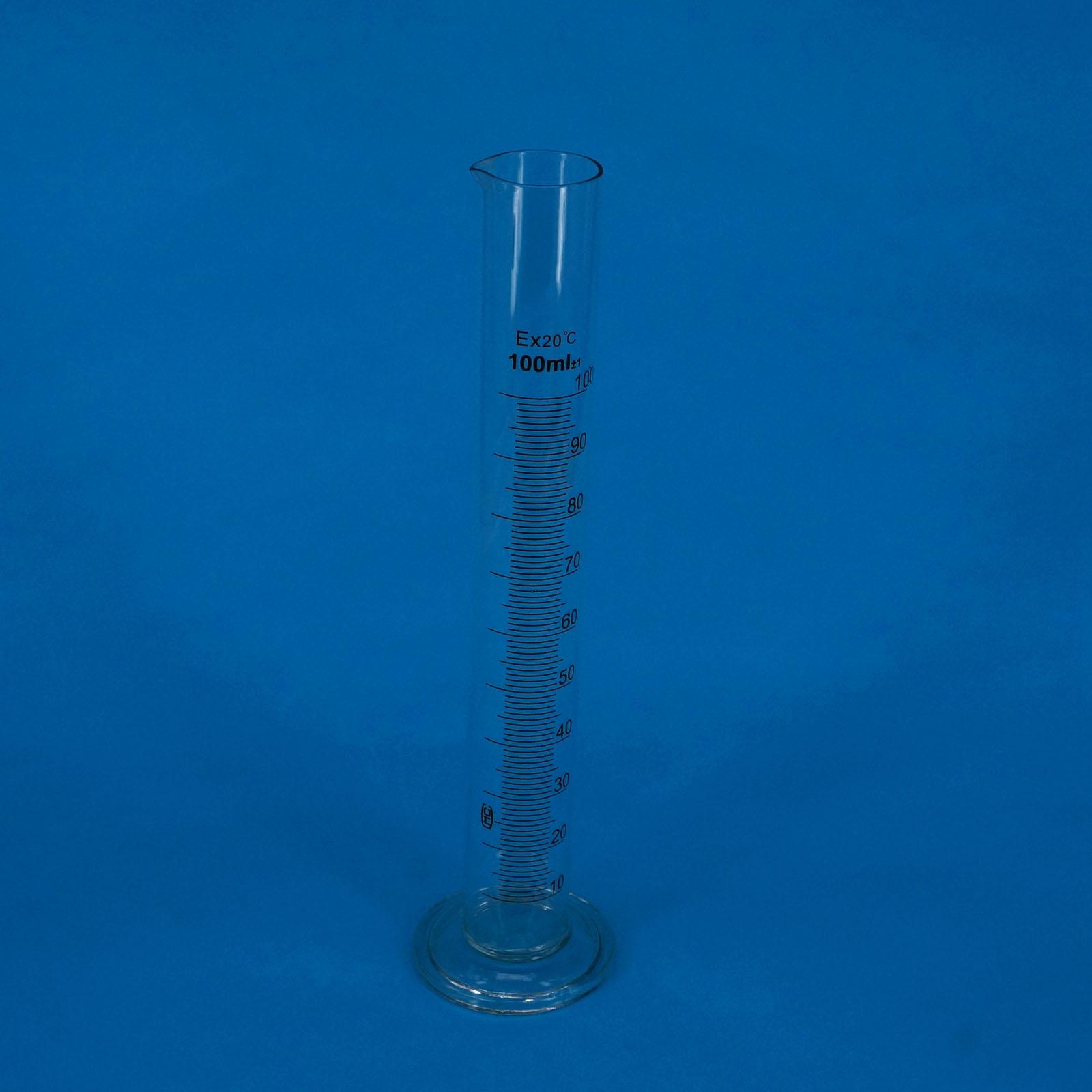 100 ml Lab Glas Afgestudeerd Maatcilinder 110mm Hoogte Met Uitloop Glaswerk