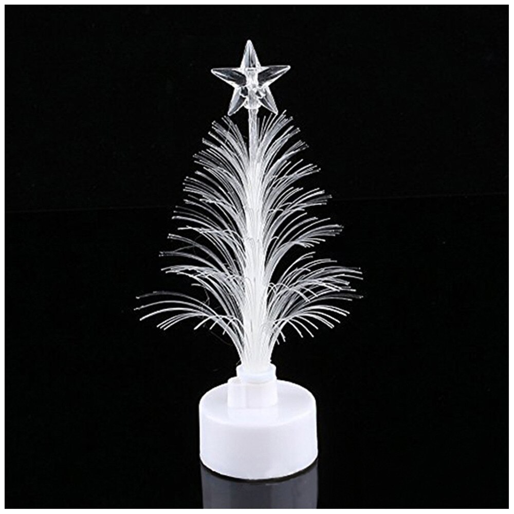 LED bunte fiber Optik Weihnachten baum Farbige Fiber Optik Langsam Blitz LED Mini Weihnachten Baum mit oben Stern Batterie angetrieben