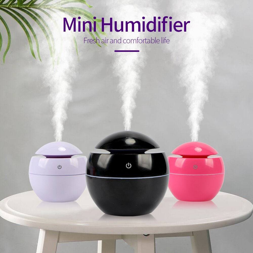 130ML Min Aromatherapy diffuser Humidifier USB Aroma Essential Oil Diffuser Ultrasonic Air Home Humidifier Mini Mist Maker Quiet