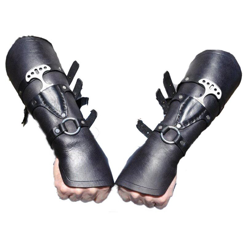 Adult Leather Medieval Battle Warrior Larp Knight Arm Wrist Leather Armor Steampunk Archer Gauntlet Halloween Costumes