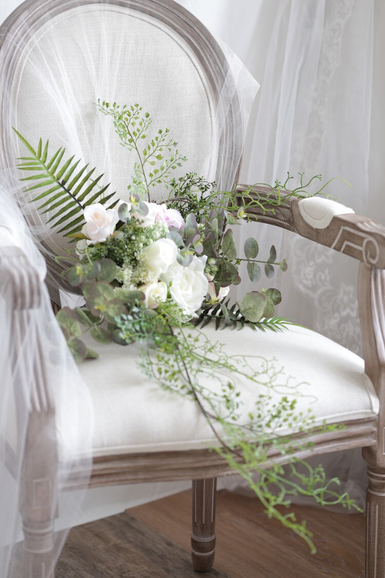 Nordisk brudebuket håndbundet buket hjem bryllupsarrangement blomster kunstige blomster