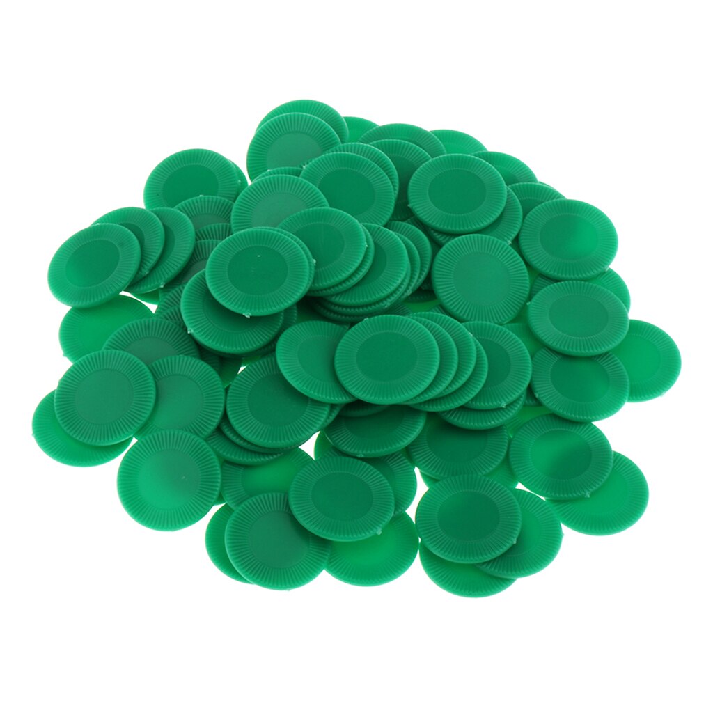100pcs. Poker Chips Plastic Counters Game Chips Game Tokens Plastic Counters Perfect for Playing, Learning, Sorting: Green