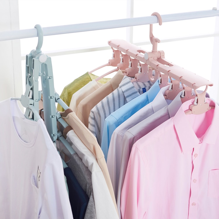 8-hole Clothes hanger organizer Space Saving Hanger multi-function folding magic hanger drying Racks Scarf clothes Storage