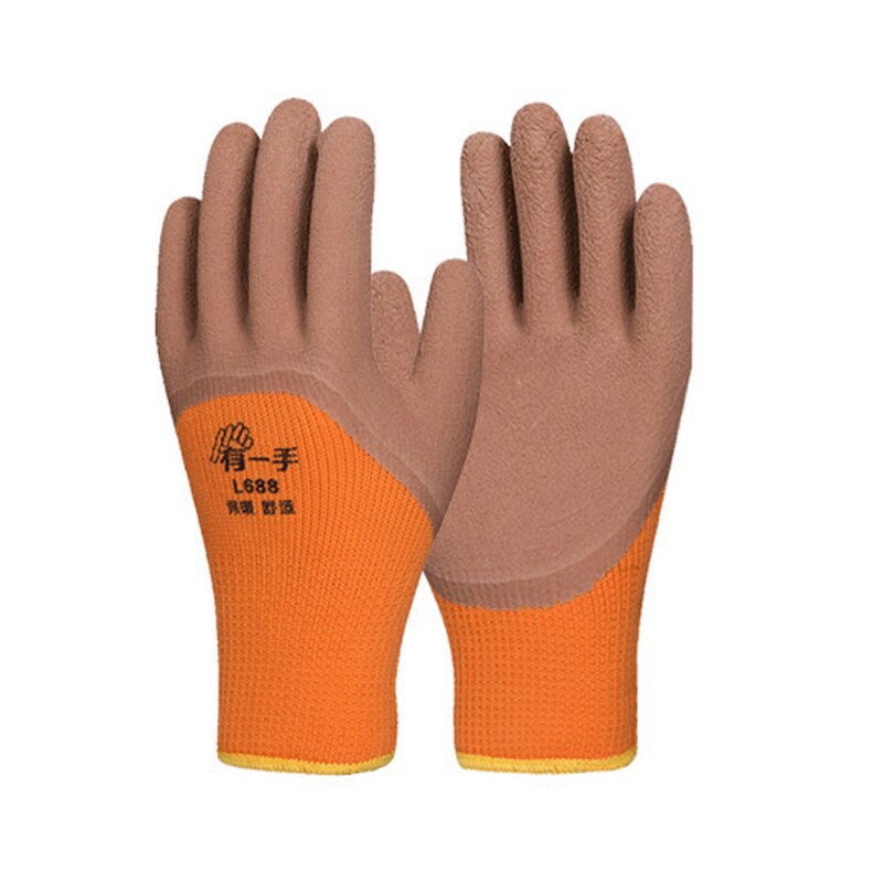 12 pairs Coating Work Gloves Palm Coated Gloves Mechanic Working Gloves: 10pair Brown Thermal