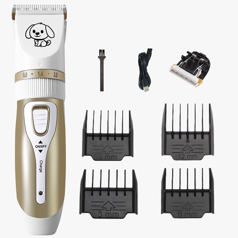 Hund hårklippare för hundar kattklippare uppladdningsbar rakapparat för djur hårklippningsmaskin hårklippning trimsats: Standardskuret huvud 02