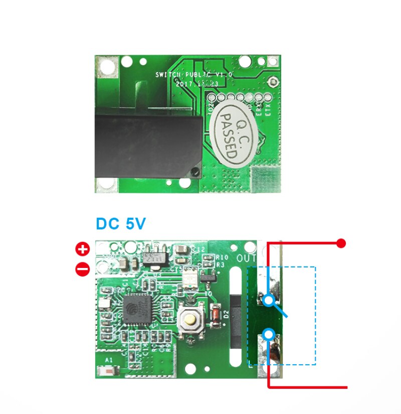 1~10PCS SONOFF RE5V1C Relay Module 5V WiFi DIY Switch Dry Contact Output Inching/Selflock Working Modes Control Smart Home