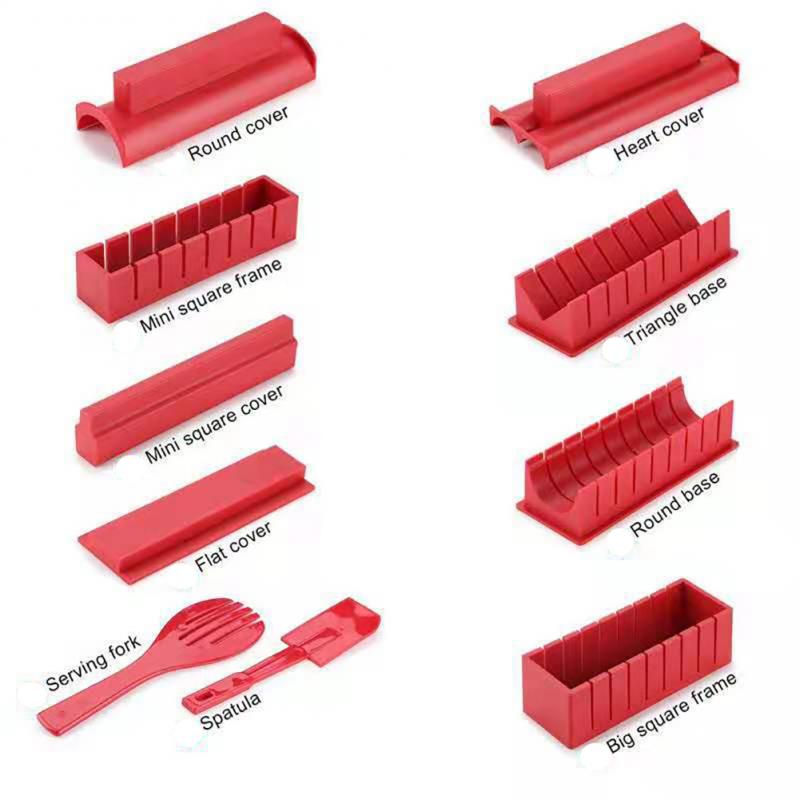 Sushi Maker Seaweed Rice Rolls Sushi Moulds Rice Ball Moulds Food-grade PP Sushi Mold Box Kitchen Tools Sushi Tools: 02 10pcs