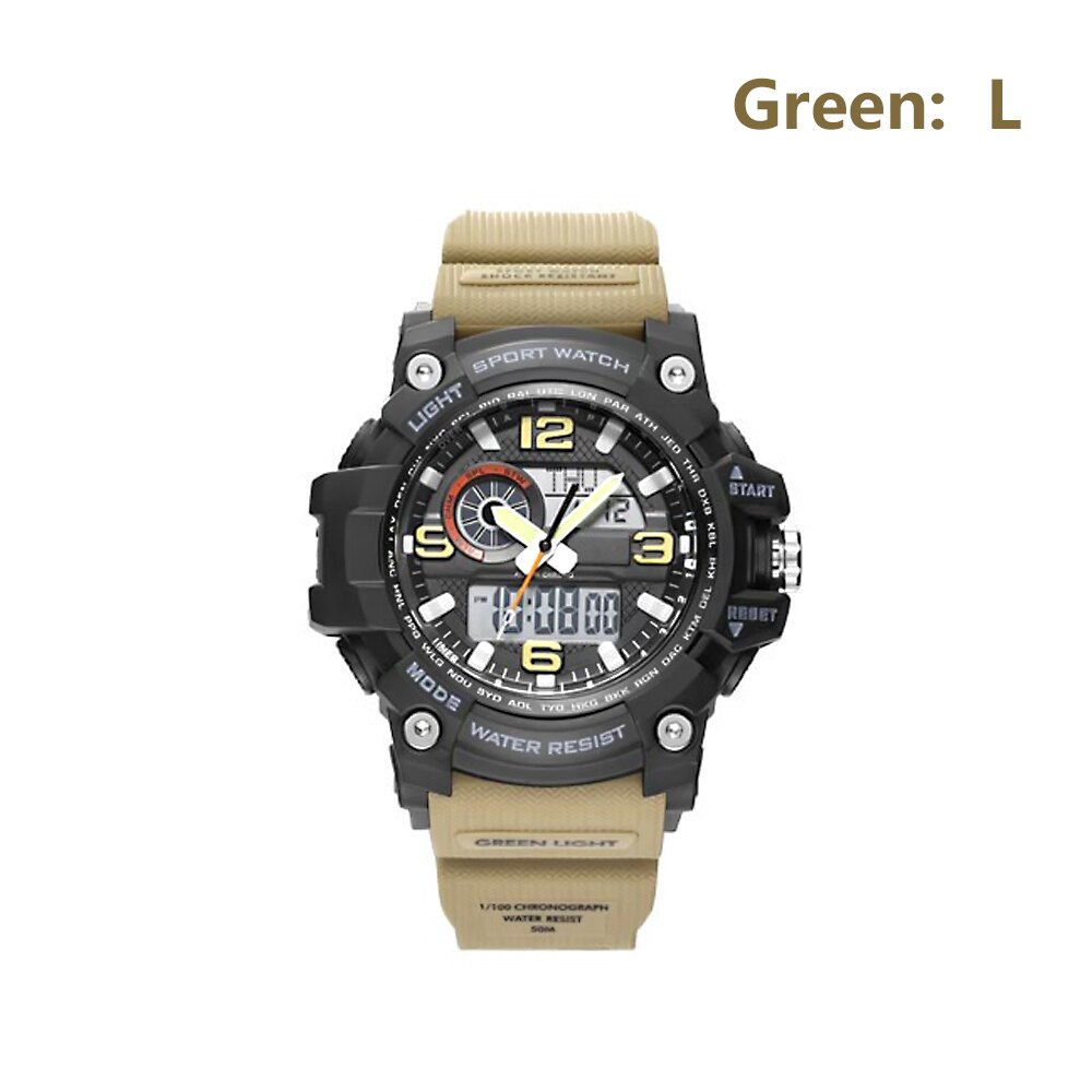 for Xiaomi TwentySeventeen Outdoor smart watch men women clock Electronic men's Watches Calendar Sport Outdoor Digital Watch: green L size