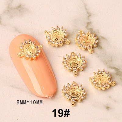 Bijoux en métal pour ongles, breloques en diamant, décoration pour manucure, 5 pièces