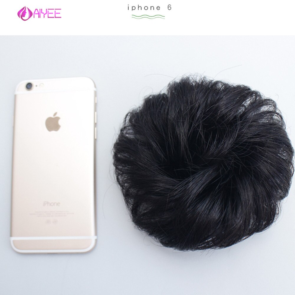 AIYEE Hair Piece Straight Hair Bun Tousled Messy Updo Bun Donut Elastic Chignons Ponytail Hairpiece Extension