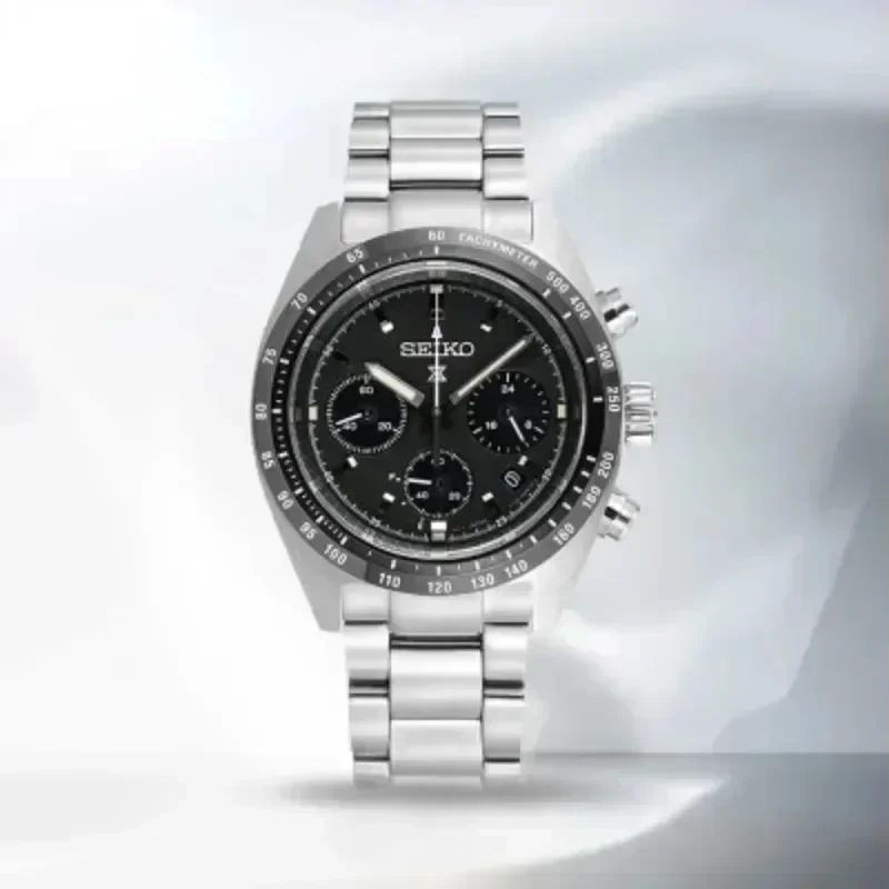 SEIKO Original Man Watch SSC813P1 Classic Panda Three Eyes Series Dial Calendar Popularity Stainless Steel Men Watches
