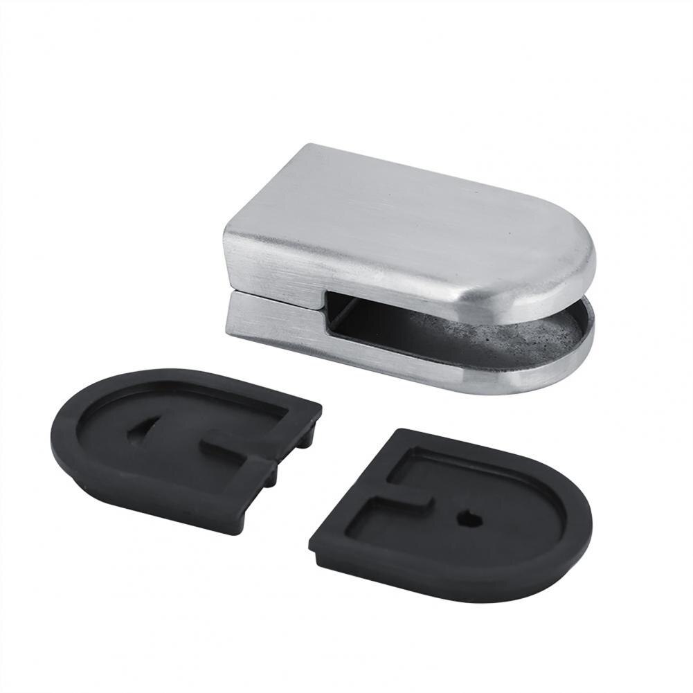 201 Stainless Steel Glass Clamp Bracket Flat Back Anti-rust Sturdy Flat Surface Round Glass Clamp for Balustrade Staircase