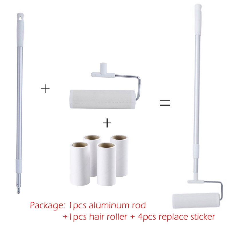 Fregona plana multifuncional 3 en 1, removedor de pelo de suelo, mopa electrostática seca con juego de limpieza de papel, herramienta de limpieza doméstica: Hair roller 02