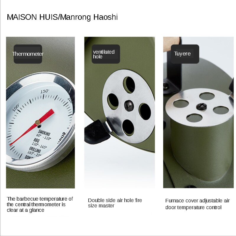 K-STAR Household Portable Outdoor Barbecue Stove Full Set Charcoal Oven Tool BBQ Thickened Charcoal Grill Picnic Charbroiler