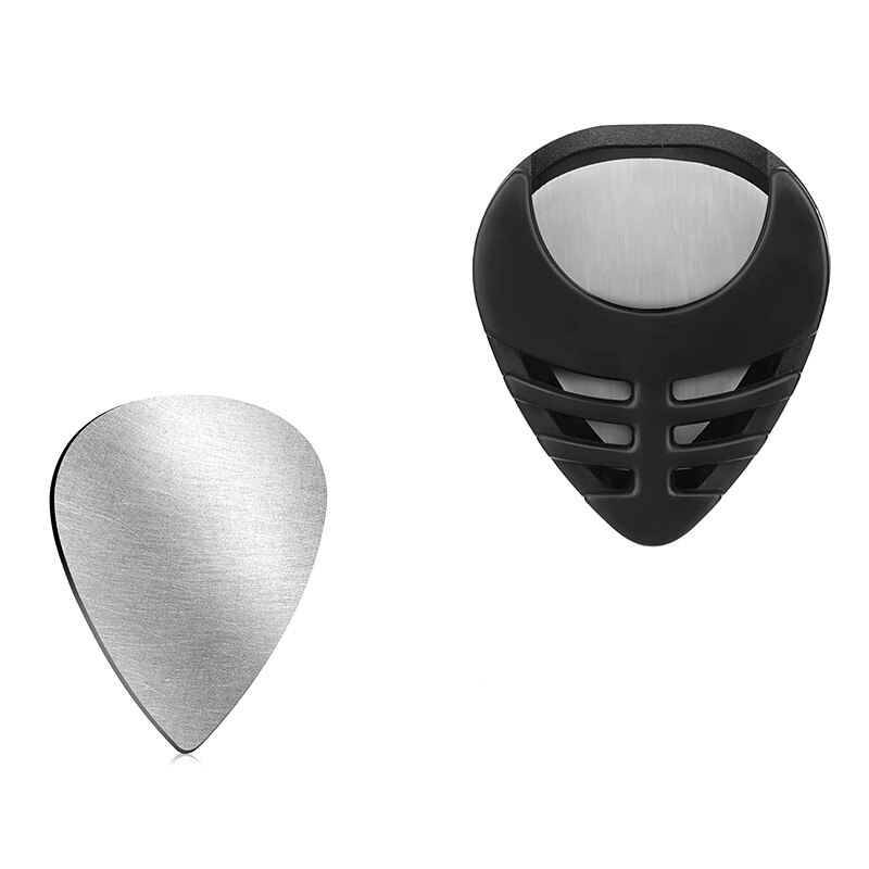 20 púas de Metal para guitarra y 2 púas negras para guitarra con púas para guitarra eléctrica