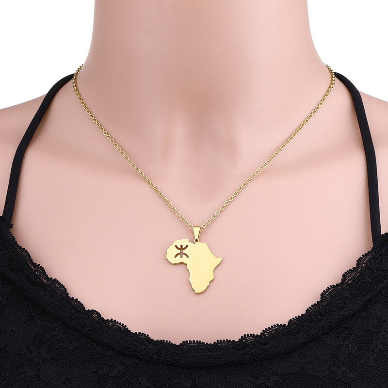 Berber afrika halsband för kvinnor kedja guld rostfritt stål halsband choker charm krage kabyle berbere smycken collier femme