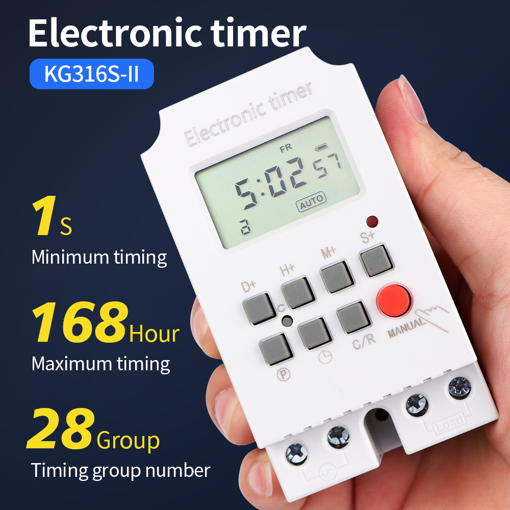Digital LCD Display Timer Switch 168 Hours Electronic Time Control 220V Din Rail Weekly Days Hour Programmable Intelligent Relay: Brown