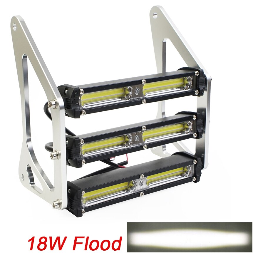 Moto Retro CG Led Motorcycle Front Fork Bracket MSX125 Headlight Universal for Honda Grom MSX125 125SF Fog Lamp Light: Flood 18w silver