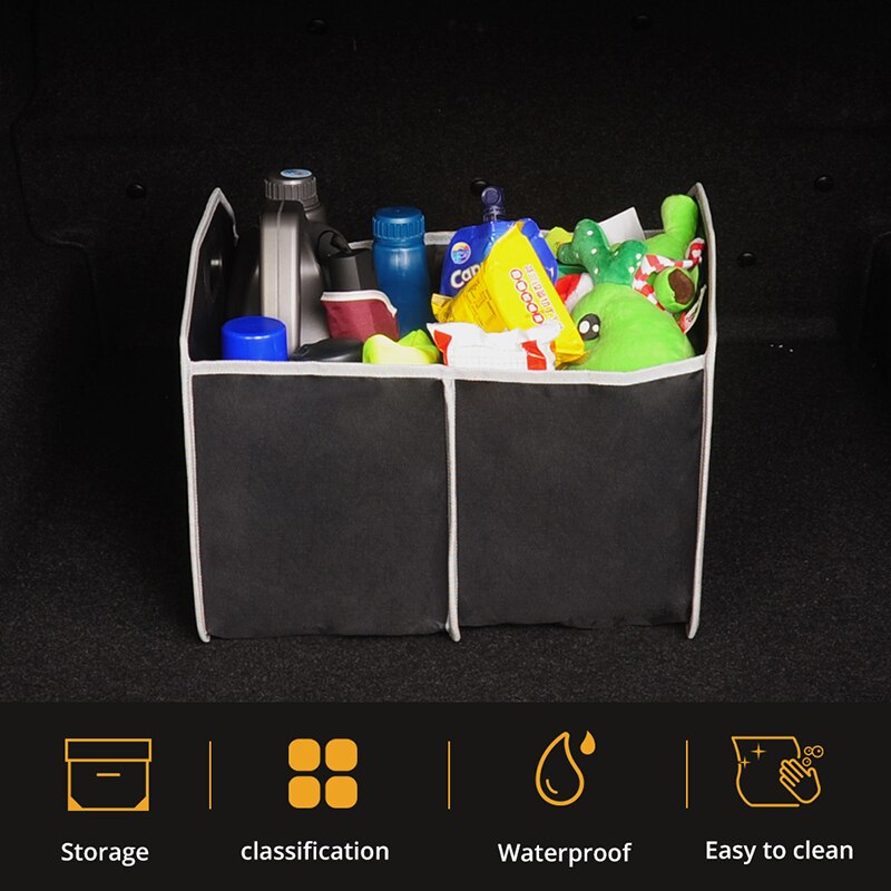 Car Trunk Storage Organizer Foldable High Capacity Storage Box For Universal Cars