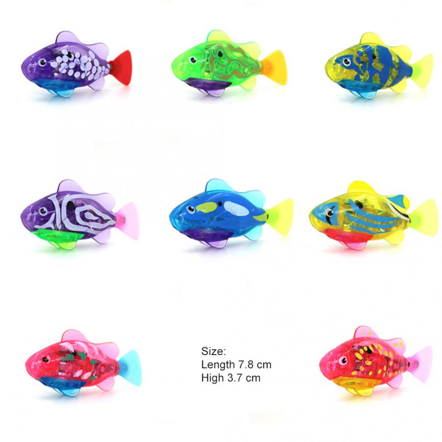 1 stk flash svømning elektronisk fisk kæledyr bad legetøj batteridrevet svøm robot til børn badekar fiskeri legetøj tilfældig farve: Default Title