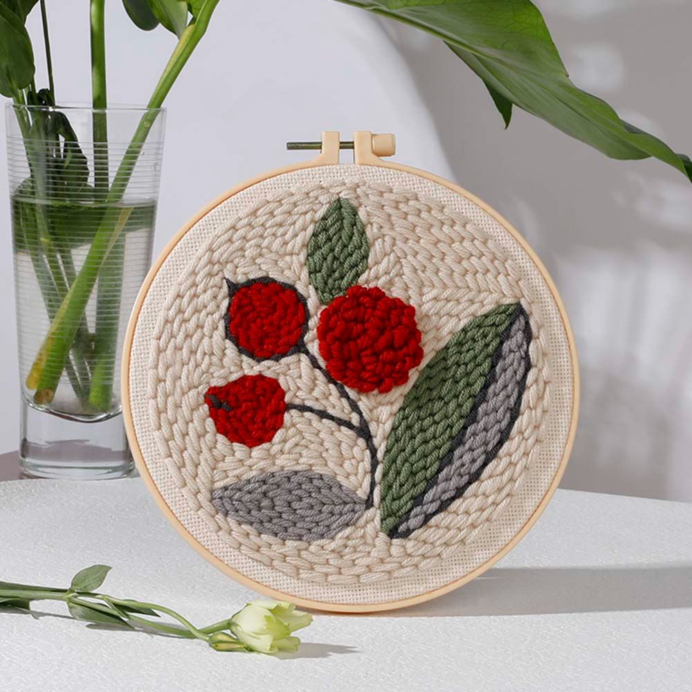 Beginners Naald Draad Diy Ambachten Ornament Handgemaakte Kruissteek Kit Bloem Borduren Naald Punch Borduurwerk Hoepel: 3