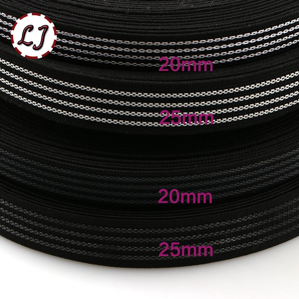 Banda elástica antideslizante para traje de esquí, cinta elástica para embarazadas, accesorios de costura para el hogar, color blanco y negro de , 20mm, 25mm,