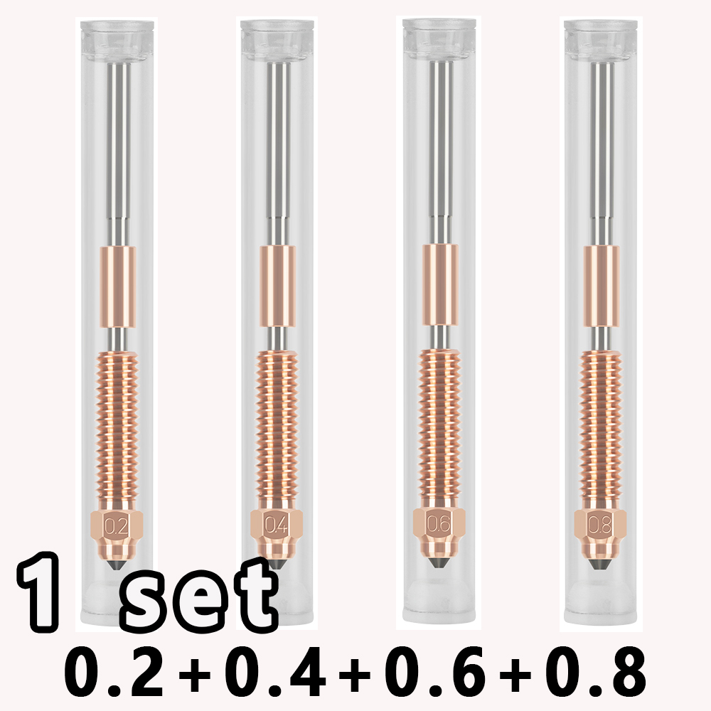 Nozzles K1C K1 Max Ender 3 V3 Nozzle 0.2/0.4/0.6/0.8/1.0mm All-in-one Copper Titanium Nozzles High Speed Print Upgraded Nozzle: Pink