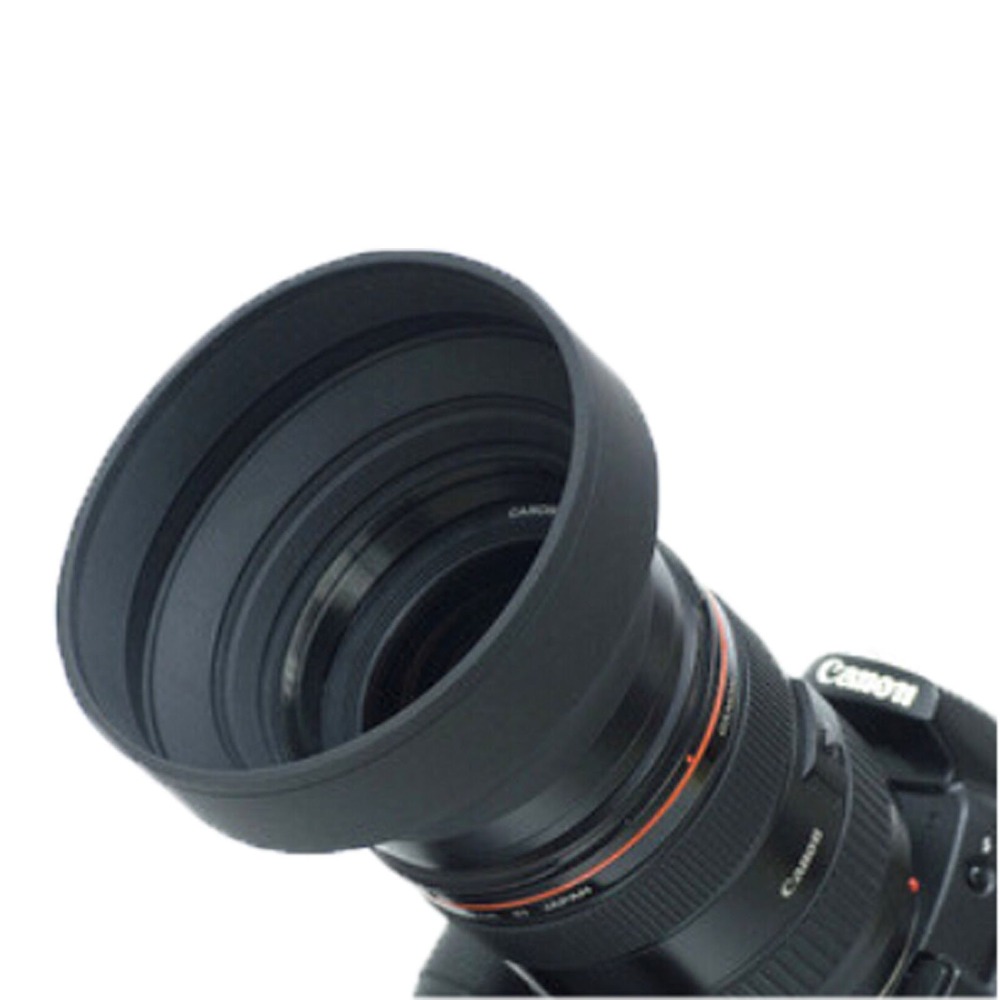 Zonnekap 55mm 55 MM Rubber 3in1 3-stage Inklapbare Opvouwbare Beschermen voor Canon voor Nikon Camera lens