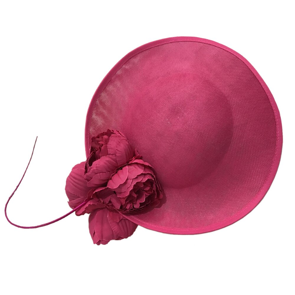 Grands chapeaux élégants fascinants pour femmes, chapeaux décoratifs pour fête de mariage, photographie, accessoires pour cheveux: hot pink