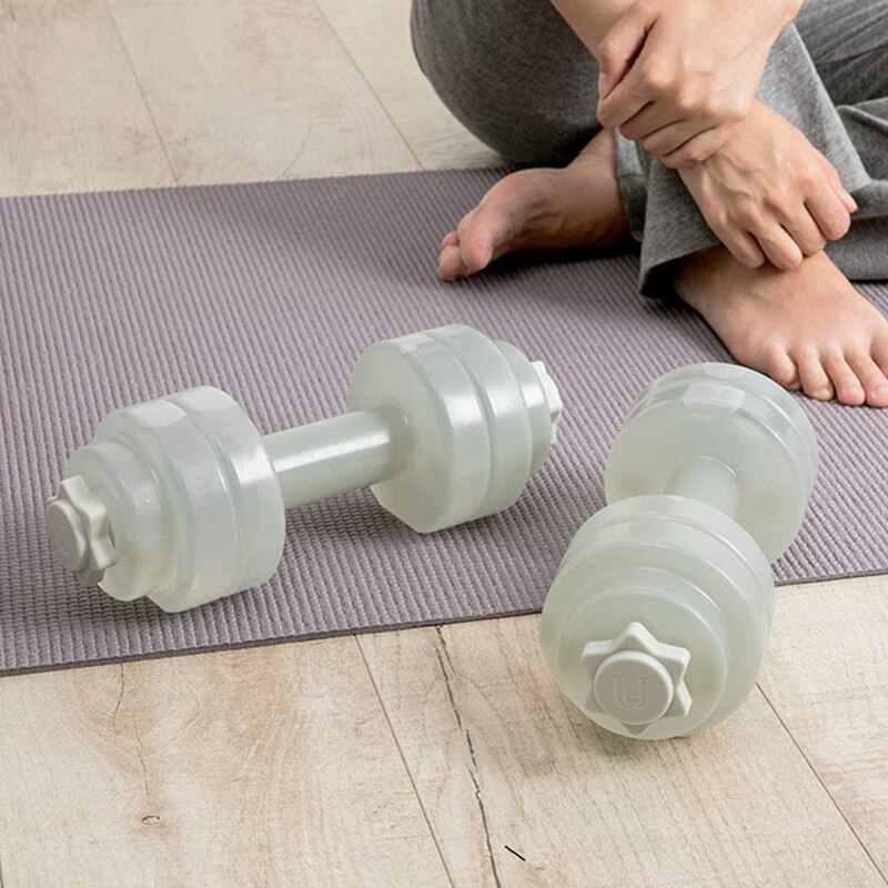 Mini portátil pe haltere durável feminino plástico água-cheia de fitness corpo yoga fitness máquina