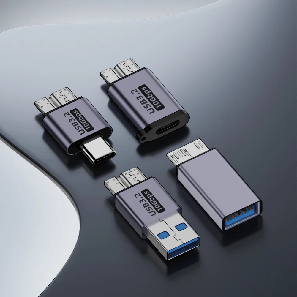 USB A Type C To Micro B Male To Female Adapters for External Hard Drive Disk HDD 10Gbps Super Speed Data Sync Converter