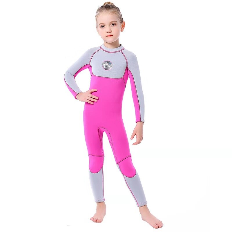 Kids Girls youth 3MM wetsuit neoprene long sleeve warm for swimming surfing full body wetsuits: A1 / S