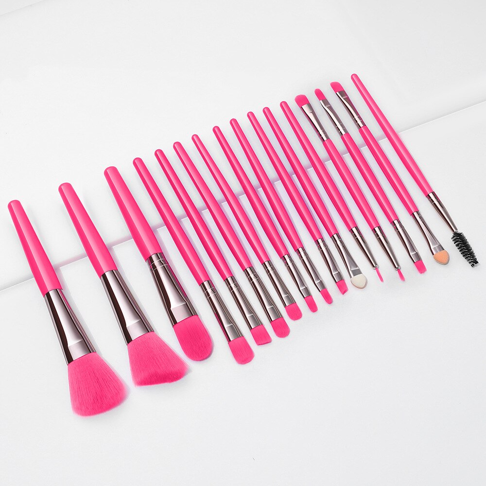 16 Uds Set de brochas de maquillaje de ojos de herramientas de belleza polvo de la Fundación de sombra de ojos cosméticos herramientas de belleza: 16 pcs Red