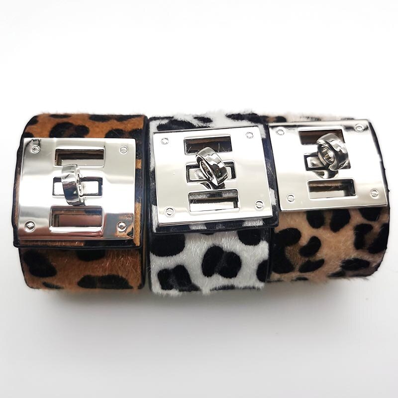 Neue Leopard drucken Armbinde Punk Leder Armbinde und Armreif Breite Runde männer Hüfte hüpfen Armbinde OL Stil