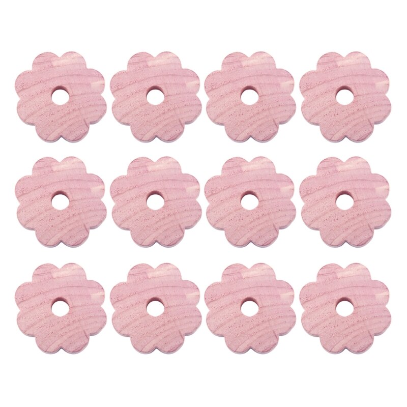 12Pcs Cederhout Blok Sneeuwvlok Stuk Garderobe Natuurlijke Muggenspray Mot N1HA