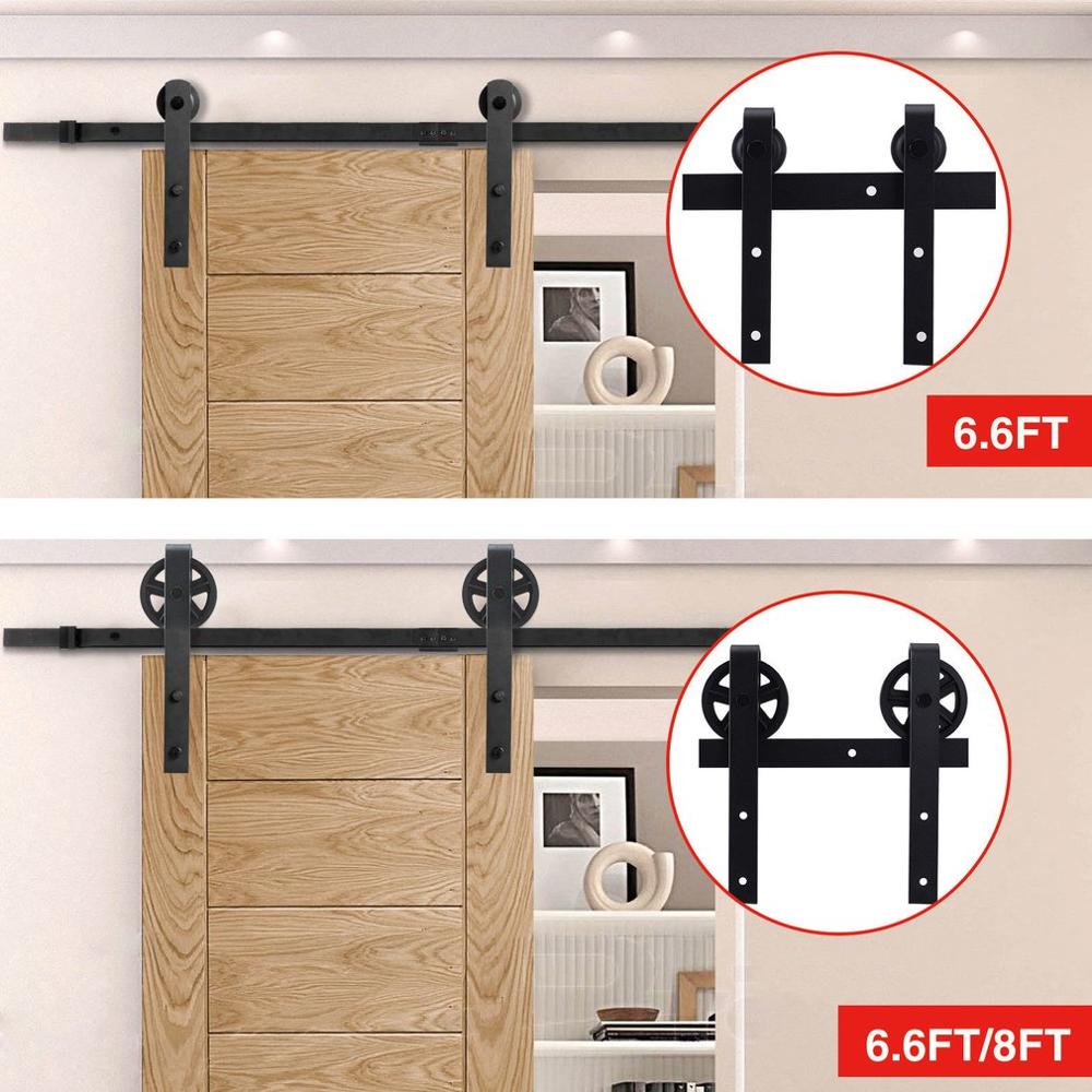 Système de porte Mobile avec roues, Rails suspendus, raccords de porte Mobile, Rail de porte en bois, accessoires pour porte simple, 8 pieds/2.44M
