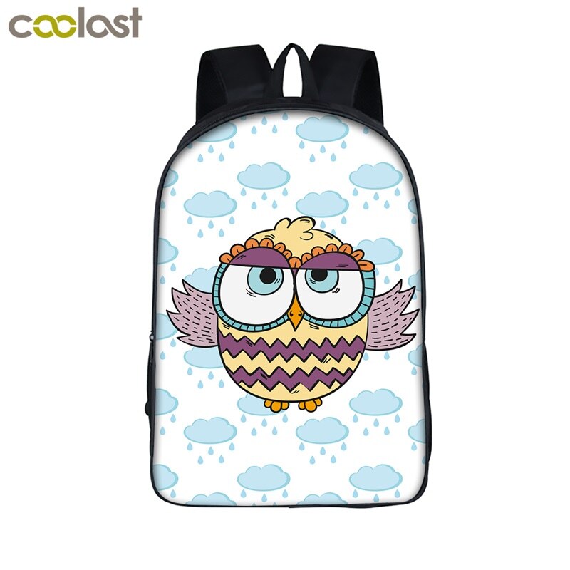 16 inch Cartoon Owl Student Backpack Cute Animal Print School Bag For Teenager Women Men Laptop Backpack Boys Girls Travel Bags: A16 MTY09