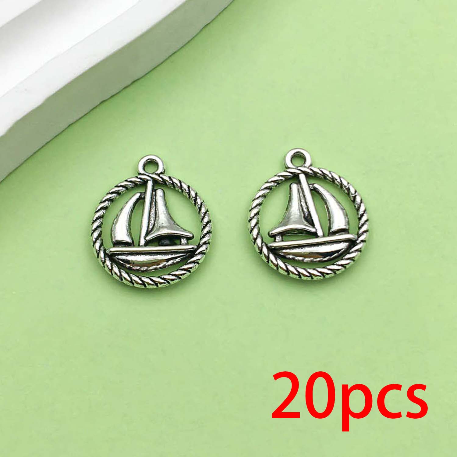 20 piezas colgantes de aleación de Metal con de ancla de barco Vintage plateado antiguo para pulsera DIY, collar, accesorios para hacer joyas: Color amarillo dorado claro