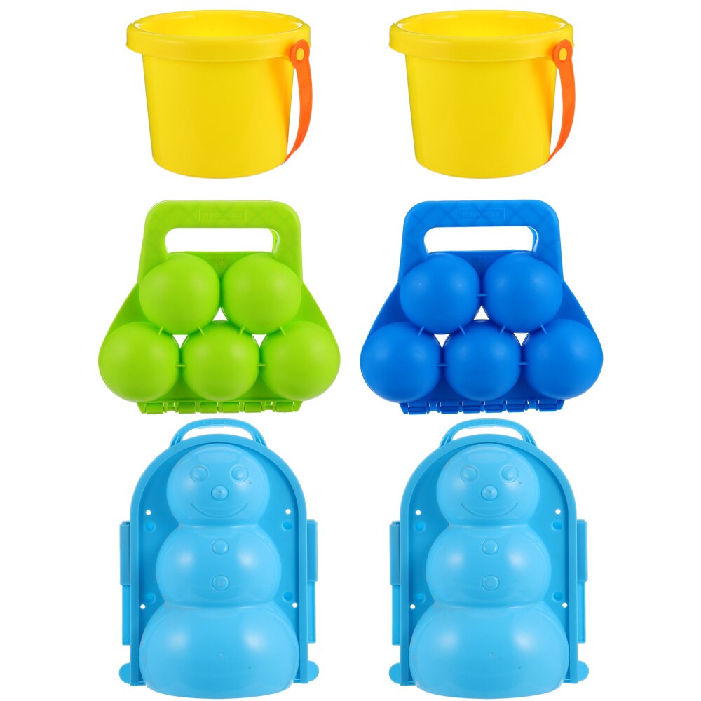 1 Set Sneeuw Spel Rekwisieten Plastic Grappige Praktische Creatieve Interessante Sneeuwbal Maker Sneeuw Emmer Sneeuwbal Clip Sneeuwpop Mal Voor Kid