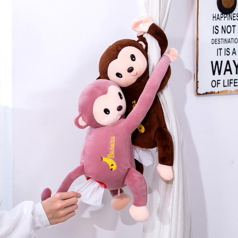 Plush Hanging Monkey Tissue Box Doll Toy Car Paper Towel Pumping Set Tray Ornamental and Practical Integration Nice
