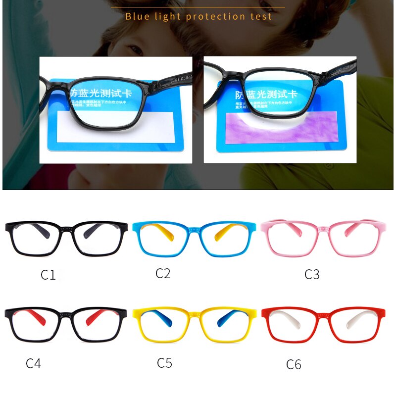 Gafas de bloqueo de luz azul para chico y niño, gafas de Marco TR90 para niño y niña, anteojos rectangulares de ordenador óptico transparente S442