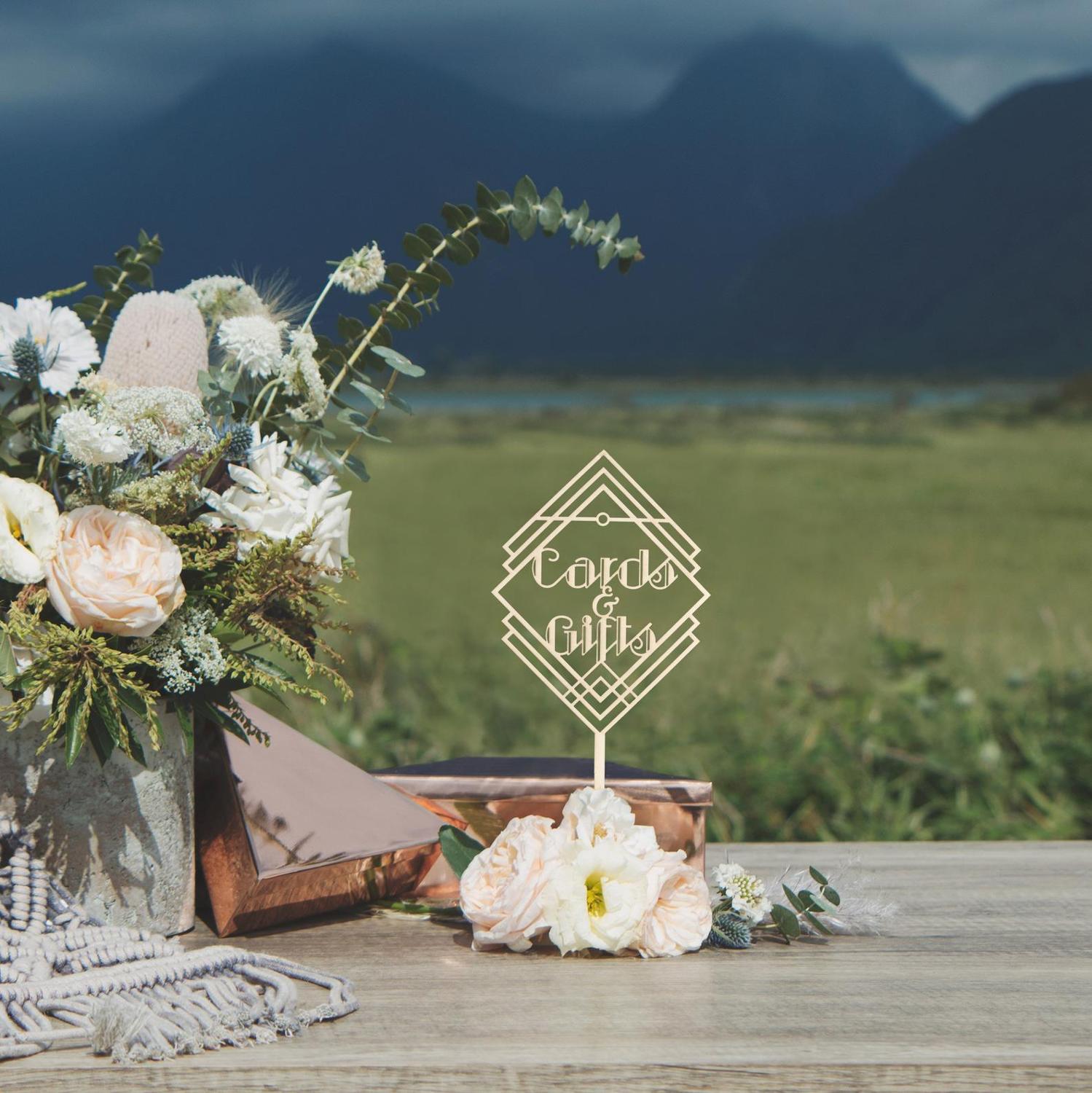 Wedding Welcome Sign, Cards and Wedding Sign, Wedding Card Box Sign, Wood Sign, Art Deco Wedding Decor, Wood Signs, Weddin