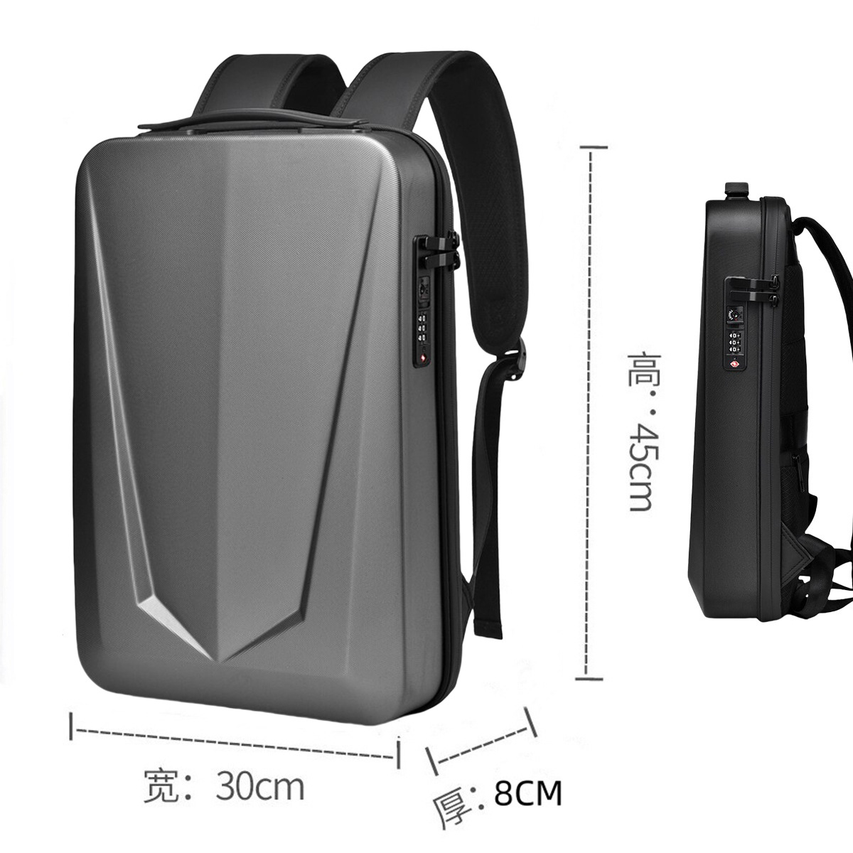 Sac à dos pour ordinateur portable 17 pouces pour hommes, étanche, extensible, coque rigide, antivol, Tsa, chargement USB, bureau, voyage, affaires, sac à bandoulière: Marron