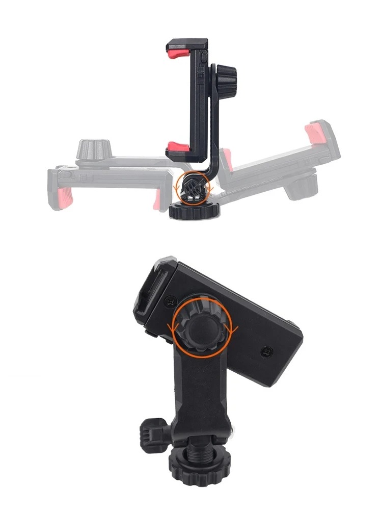 360 ° roterbart telefonfäste med stativ för iphone 14 13 12 pro max smartphone med kall sko för mikrofonlampa, telefonklämma