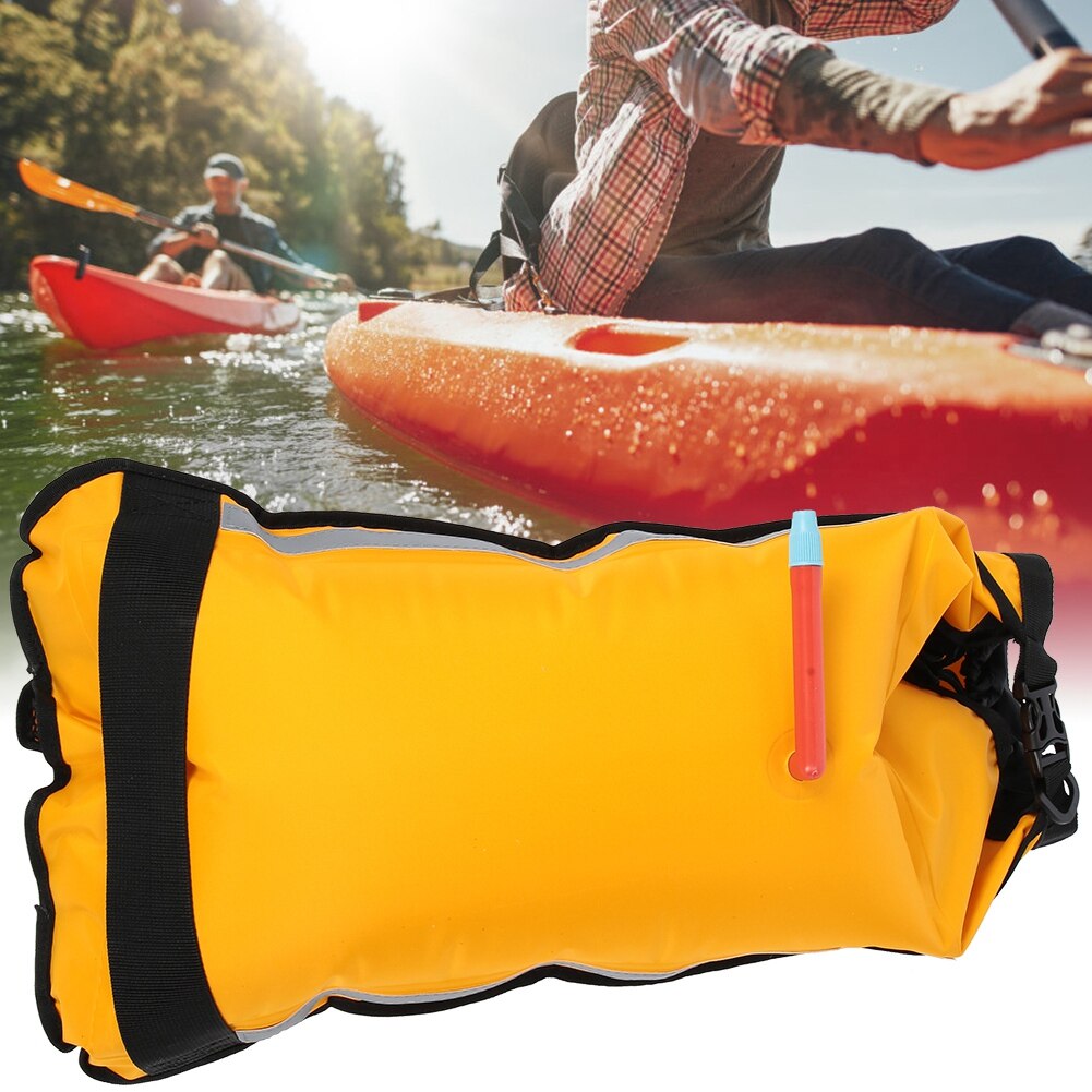 Inflatable Kayak Canoe Buoyancy Float Paddle Bag Floating Rescue Self-Rescue Kayak Buoyancy Paddle Bag Yellow