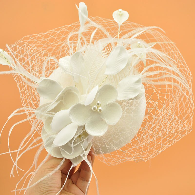 Wedding Bridal Hats Fascinators headpiece party Hat wedding accessories Bridal hat White bridcage party hair accessories