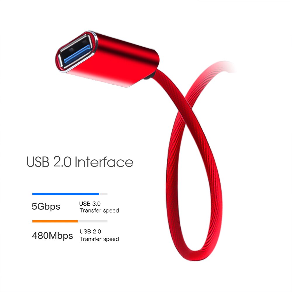 Kebidu Cable de extensión USB Cable USB 2,0 Cable para PS4 Xbox SSD Smart TV USB 2,0 Extender Cable de datos Mini USB Cable de extensión