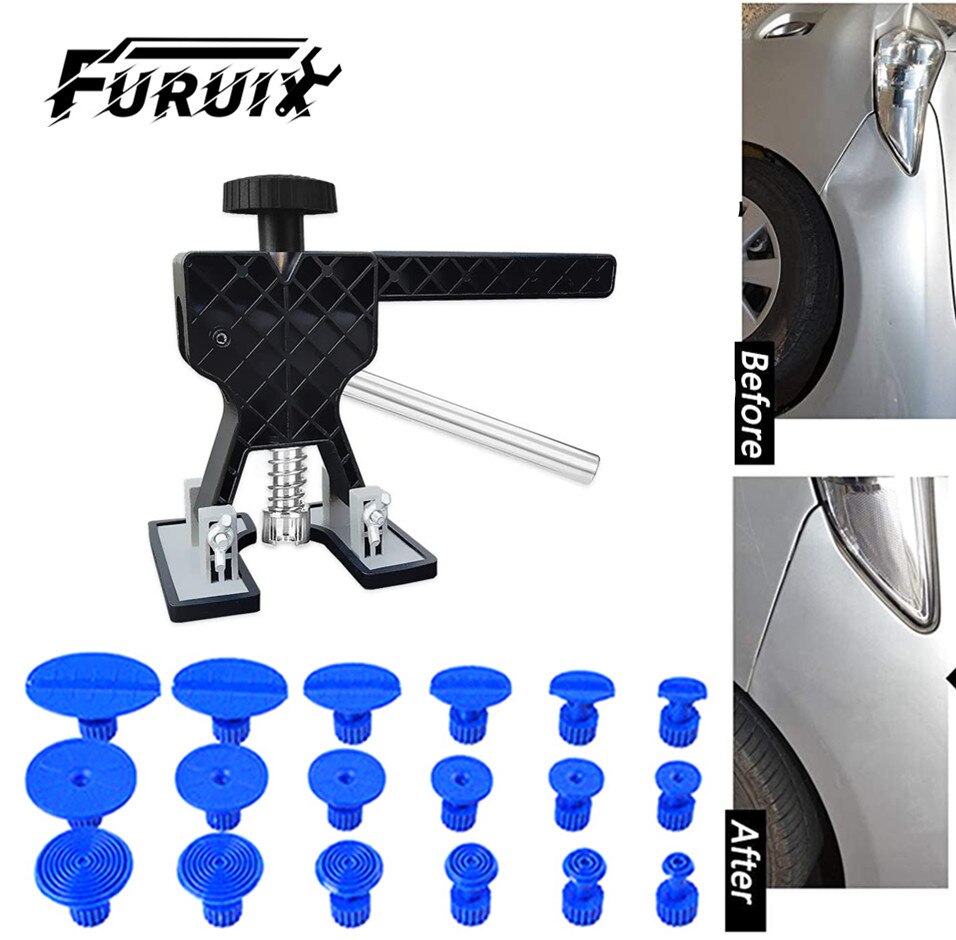 FURUIX 57Stck Ausbeulen ohne Reparatur Werkzeuge Abzieher Heber Hagel Entfernung Auto Körper Kleber Stöcke Pistole Leitungs Unten Bausatz: 19Stck